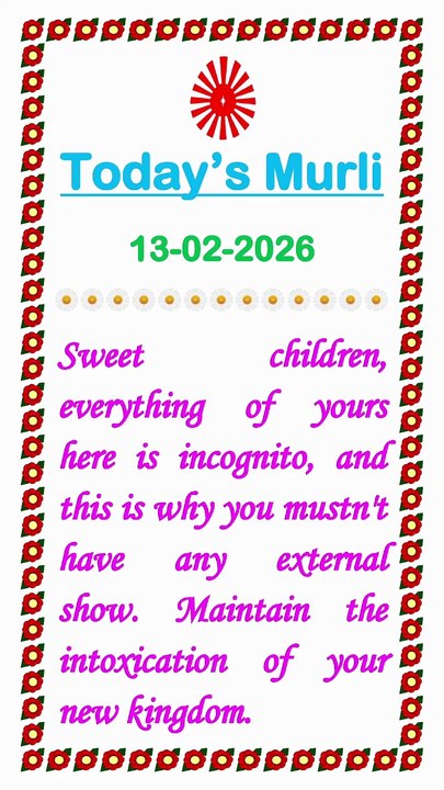 🇲🇰 Essence of Murli 13 February 2026  English in Male Voice| BRAHMA KUMARIS