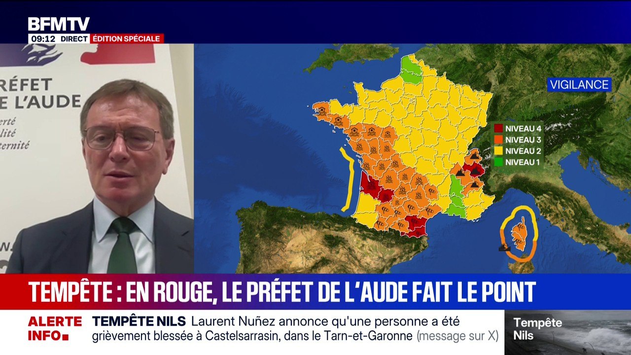 Tempête Nils: Alain Bucquet, préfet de l'Aude demande aux "concitoyens de rester chez eux"