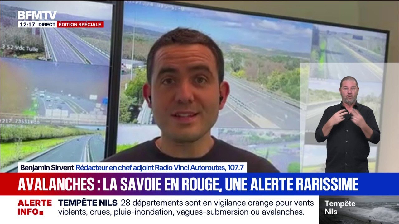 Tempête Nils: "C'est très compliqué de pouvoir se frayer un chemin sur l'autoroute A61 tant les obstacles sont nombreux", indique Benjamin Sirvent, rédacteur en chef adjoint Radio Vinci Autoroutes