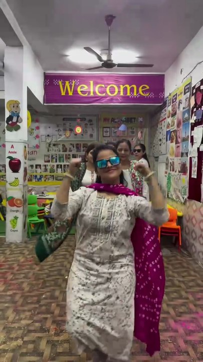 Holi fun by school teachers 😊😊😊 #holifest