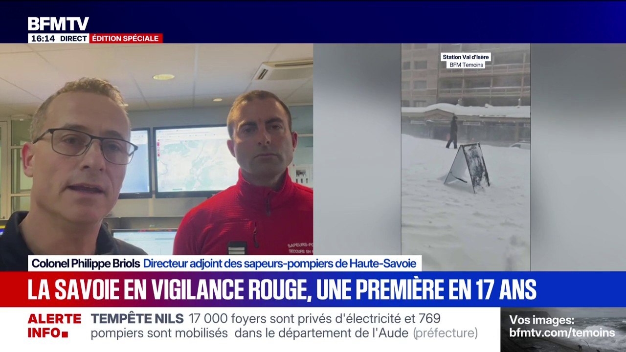Risques d'avalanches en Savoie: "Il ne faut pas aller en montagne demain", prévient le colonel Philippe Briols, directeur adjoint des sapeurs-pompiers de Haute-Savoie