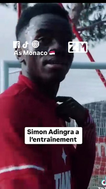 Adingra durant son premier jour à l'entraînement à Monaco