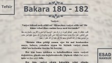 Esad Mansur - Bakara Suresi Tefsiri 180-182
