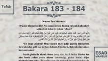Esad Mansur - Bakara Suresi Tefsiri 183-184