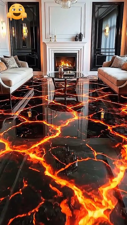 Would You Walk on This Lava Floor? 🔥😳 Epoxy Resin Transformation! #shortsfeed #trending #shorts