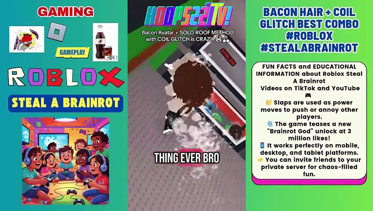 #TikTok✨ #ROBLOX GAMEPLAY🎮🕹️👾 Ep9 BACON HAIR + COIL GLITCH BEST COMBO #roblox #stealabrainrot