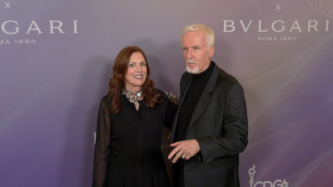 Deborah Lynn Scott and James Cameron attend the 28th Costume Designers Guild Awards