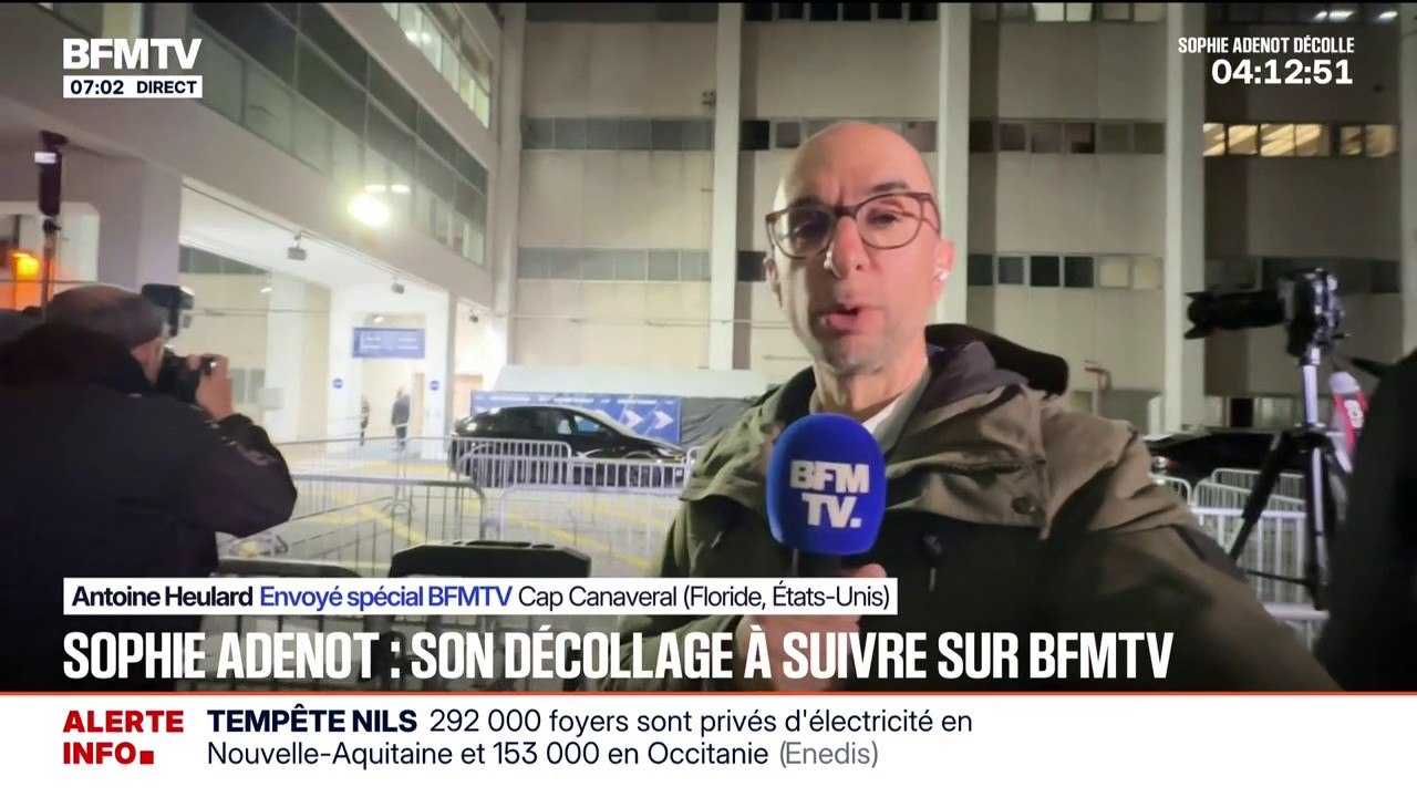 À suivre sur BFMTV: l'astronaute Sophie Adenot s'envole vers la station spatiale internationale ce vendredi vers 11h15