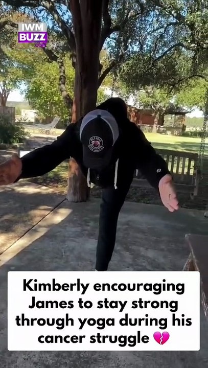 Kimberly Van Der Beek encouraging James Van Der Beek to stay strong through yoga during his health battle