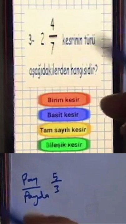 Kesir Türleri – 5. Sınıf Matematik #Shorts