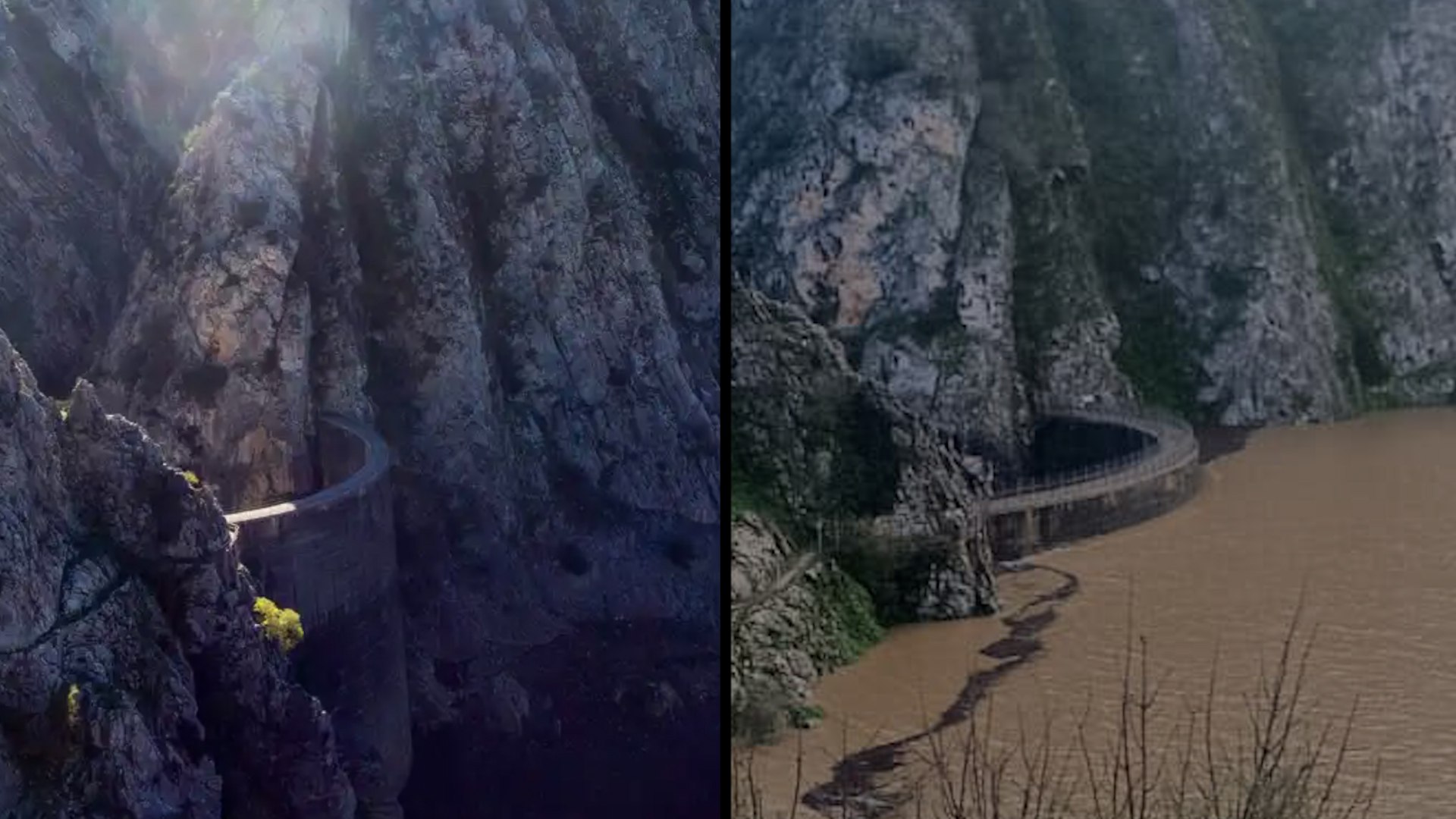 El antes y el despu�s de las tormentas de la presa de los Cabelleros, en Montejaque (M�laga), deja im�genes para la historia. El contraste es impactante: un embalse seco que se ha llenado casi por completo tras las intensas lluvias de las �ltimas semanas. 

Se trata de la primera vez en sus m�s de 100 a�os de historia que la presa alivia agua, un hito que ha sorprendido tanto a vecinos como a expertos. La infraestructura, construida a principios del siglo XX, nunca hab�a registrado un episodio similar, lo que da cuenta de la magnitud del temporal.

El incremento del caudal ha obligado a activar medidas de prevenci�n. Centenares de vecinos de localidades cercanas han sido desalojados de manera preventiva ante el riesgo de crecidas y posibles inundaciones. Los servicios de emergencia mantienen un seguimiento constante de la situaci�n mientras contin�an las precipitaciones.

Las im�genes del antes y el despu�s no solo muestran la fuerza de la naturaleza, sino tambi�n el impacto extremo que pueden tener los fen�menos meteorol�gicos en infraestructuras hist�ricas y en la vida de toda una comarca.