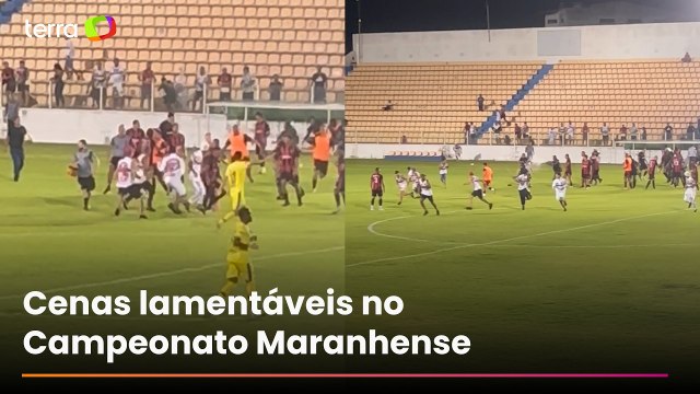 Torcedores invadem gramado e agridem jogadores do Moto Club na semi do estadual do Maranhão
