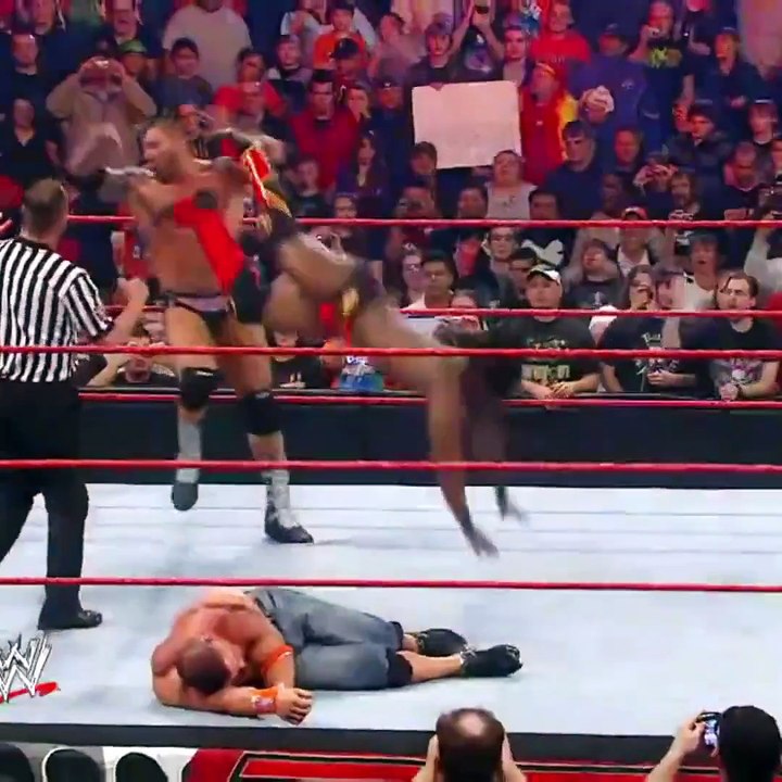 John Cena competes against Mr McMahon and a barrage of Superstars in a Gauntlet Match (1)