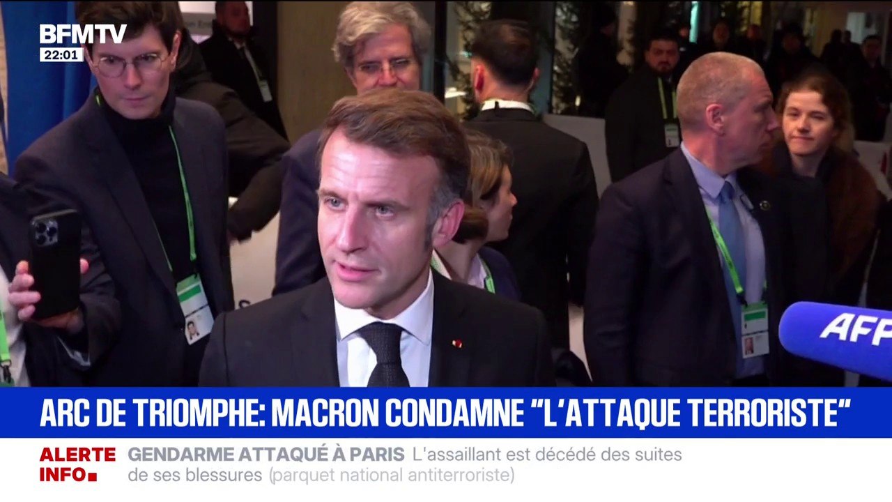 Gendarme attaqué à Paris: Emmanuel Macron "condamne cette attaque terroriste"