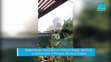 Importante incendio en Arturo Seguí. Avanza y temen por el Parque Pereyra Iraola