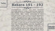 Esad Mansur - Bakara Suresi Tefsiri 191-192
