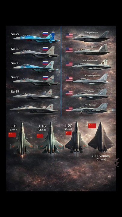 World’s Most Powerful Fighter Jets Comparison! 🇷🇺 🇺🇸 🇨🇳 | Russia vs USA vs China Air Power