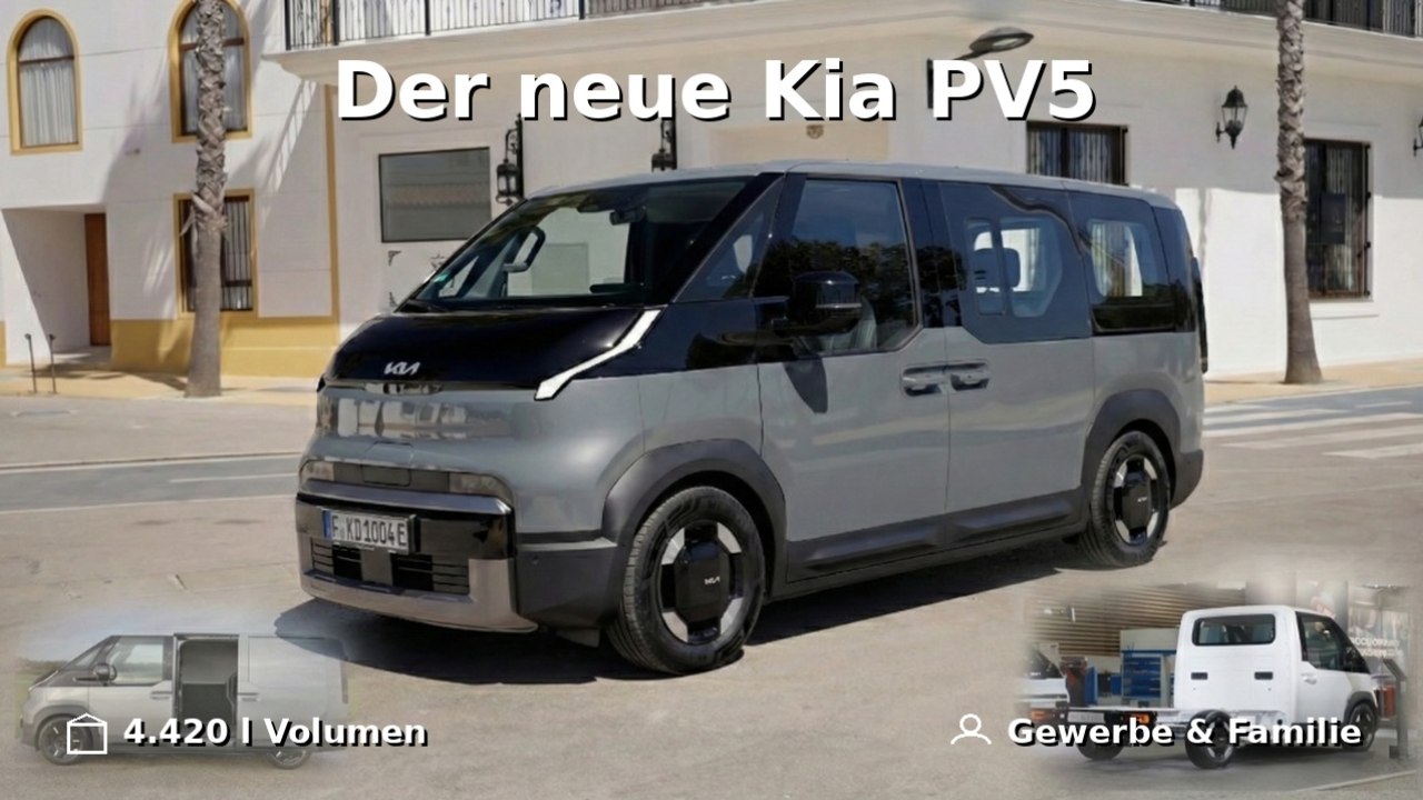 Kia PV5 Passenger Cargo Chassis Cab für Gewerbe & Familie