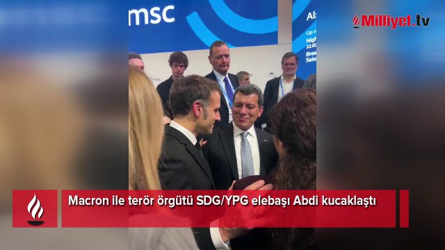 Macron ile terör örgütü SDG/YPG elebaşı Abdi kucaklaştı
