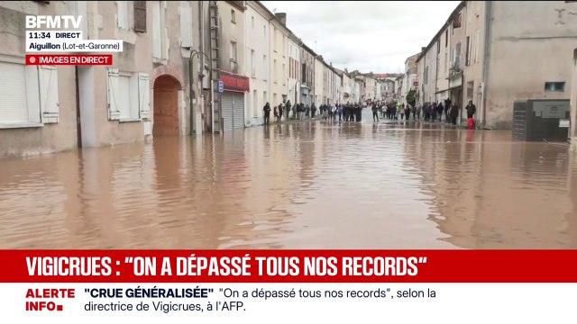 Crues dans le Lot-et-Garonne: La priorité est d'évacuer les gens, qu'aucune victime ne soit recensée sur la commune d'Aiguillon , affirme cet habitant