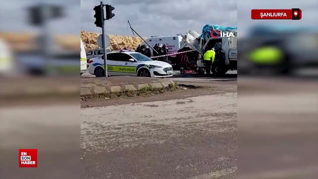 Şanlıurfa’da freni patlayan kamyon araçların arasına daldı