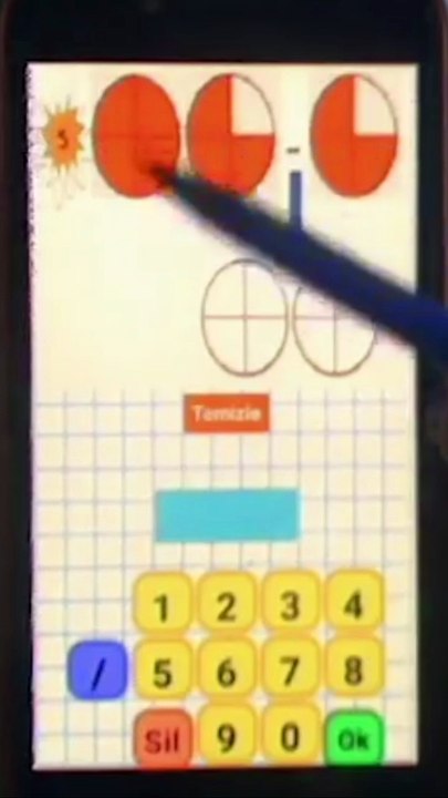 Kesirlerde şekille Çıkarma – 5. Sınıf Matematik #Shorts
