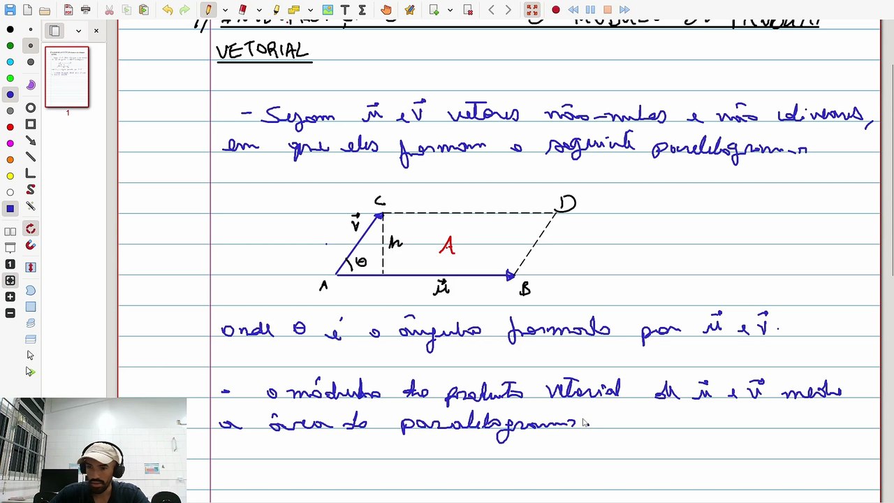 Interpretação Geométrica do Produto Vetorial: Cálculo de Área de Paralelogramo | VET&GEO-A3.48