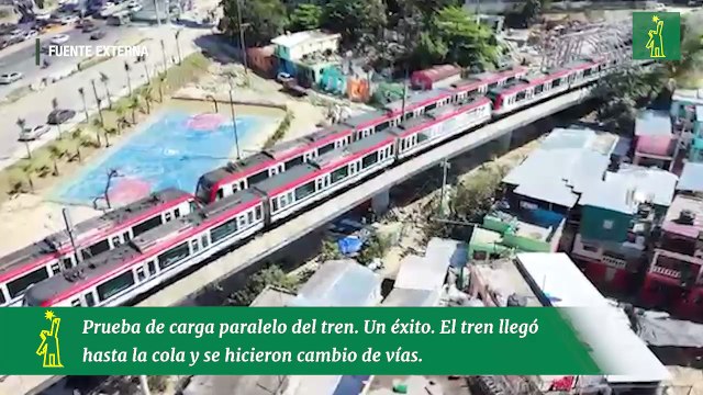Prueba de carga paralelo del tren. Un éxito. El tren llegó hasta la cola y se hicieron cambio de vías