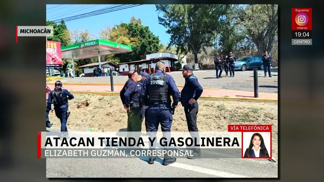 Sujetos armados incendian bombas de gas y disparan contra tienda Oxxo en Michoacán
