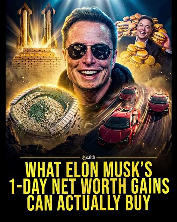 WHAT ELON MUSK'S 1-DAY NET WORTH GAINS CAN ACTUALLY BUY