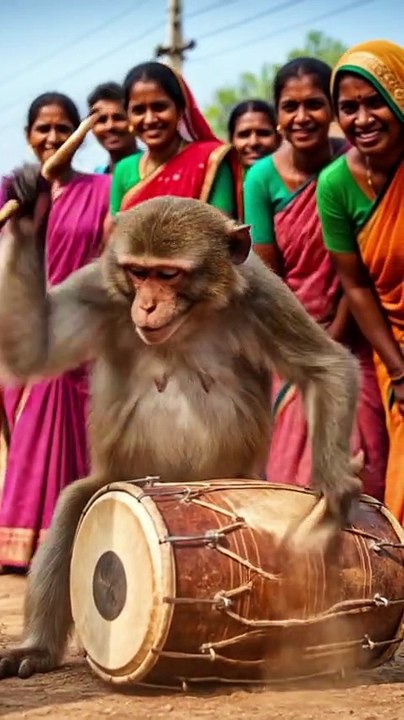 ' Bandar ne bajaya dhol! Dekho kaise yeh funny monkey apni masti se sabko hasaa raha hai! sdhd Mazedar moments aur nonstop comedy ke liye video ko pura dekho! Aise aur funny monkey videos ke live channel ko subscribe karo ' Video Title: Bandar Dhol baja t
