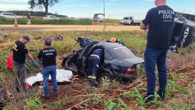 Homem morre após colisão frontal entre Vectra e caminhão na BR-369, entre Cascavel e Corbélia