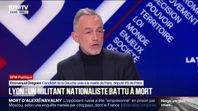 Mort d'un militant nationaliste: Emmanuel Grégoire, député PS, dénonce des images insoutenables