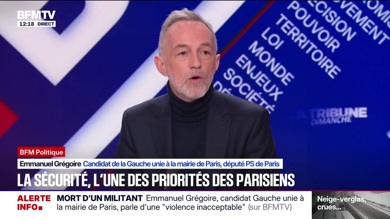 Faut-il munir la police municipale d'armes létales à Paris ? "Si un jour la question devait se poser [...] je ferais un référendum", déclare Emmanuel Grégoire, député Parti socialiste