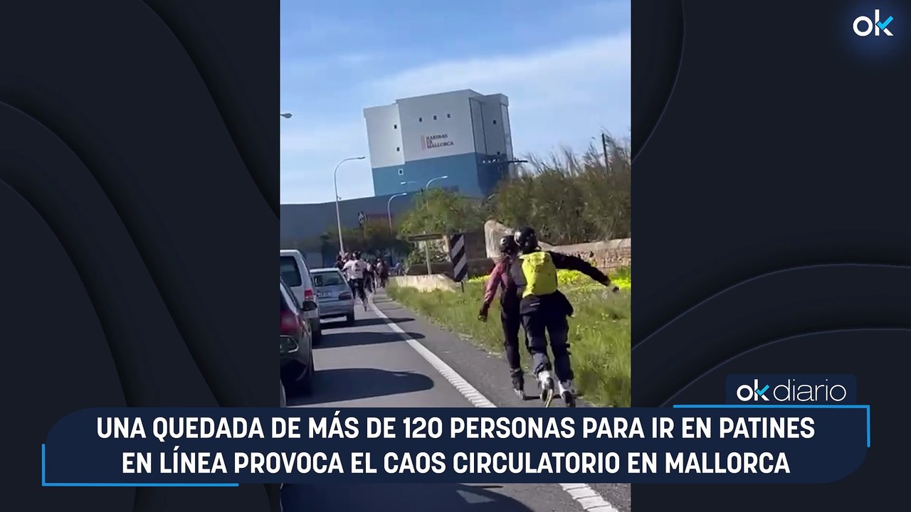 Una quedada de más de 120 personas para ir en patines en línea provoca el caos circulatorio en Mallorca
