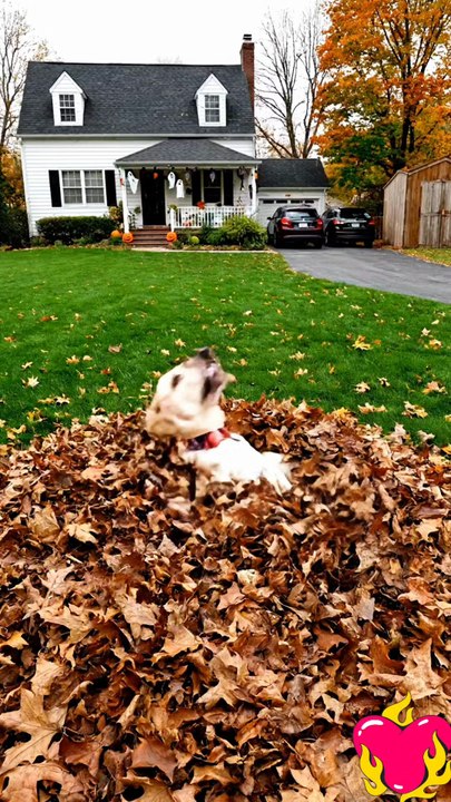 Dog love dry Leaves #dog #goldenretriever #kingdomofawais