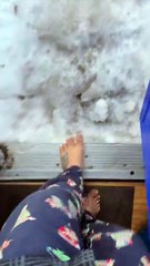 Gathering Firewood Barefoot in 30F (-1C)