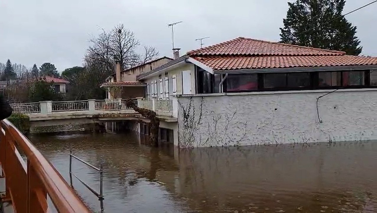Inondation à Langon (Gironde), quartier du Brion