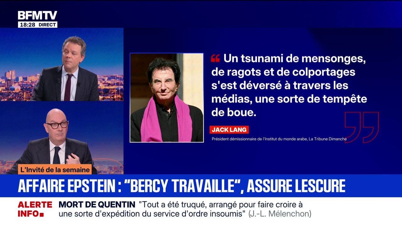 Affaire Epstein: "Ce n'est pas mon boulot de croire ou pas Jack Lang", déclare Roland Lescure, ministre de l'Économie