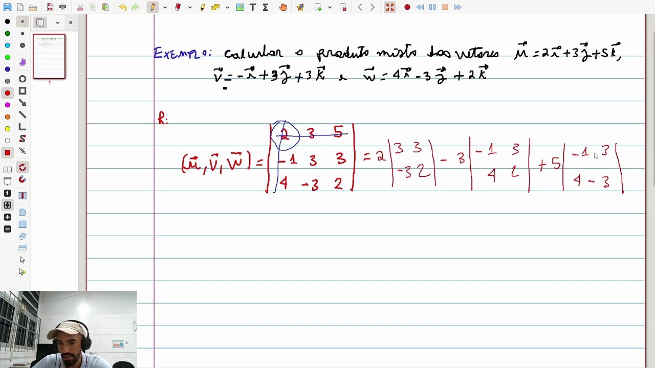(Exemplo) O que é Produto Misto? Definição e Exemplo Resolvido (u, v, w) | VET&GEO-A3.56