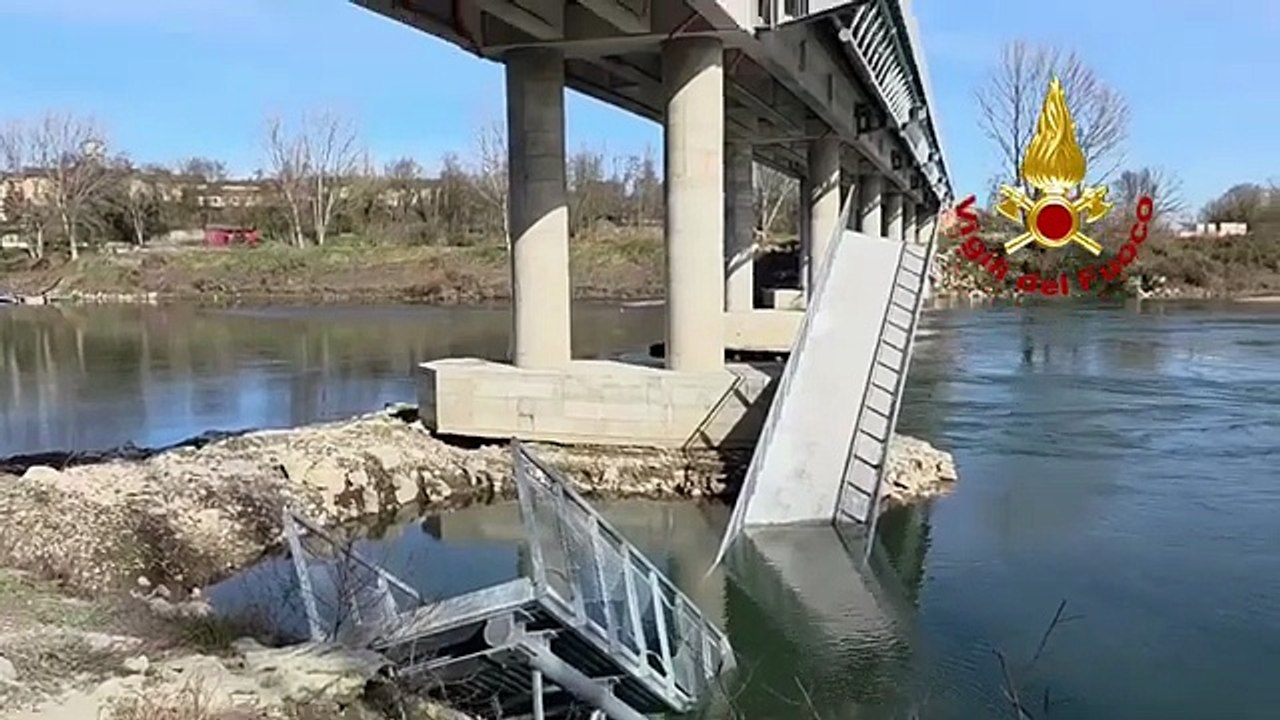 Crolla la ciclovia che sovrasta il fiume Adda, tra le province di Cremona e Lodi