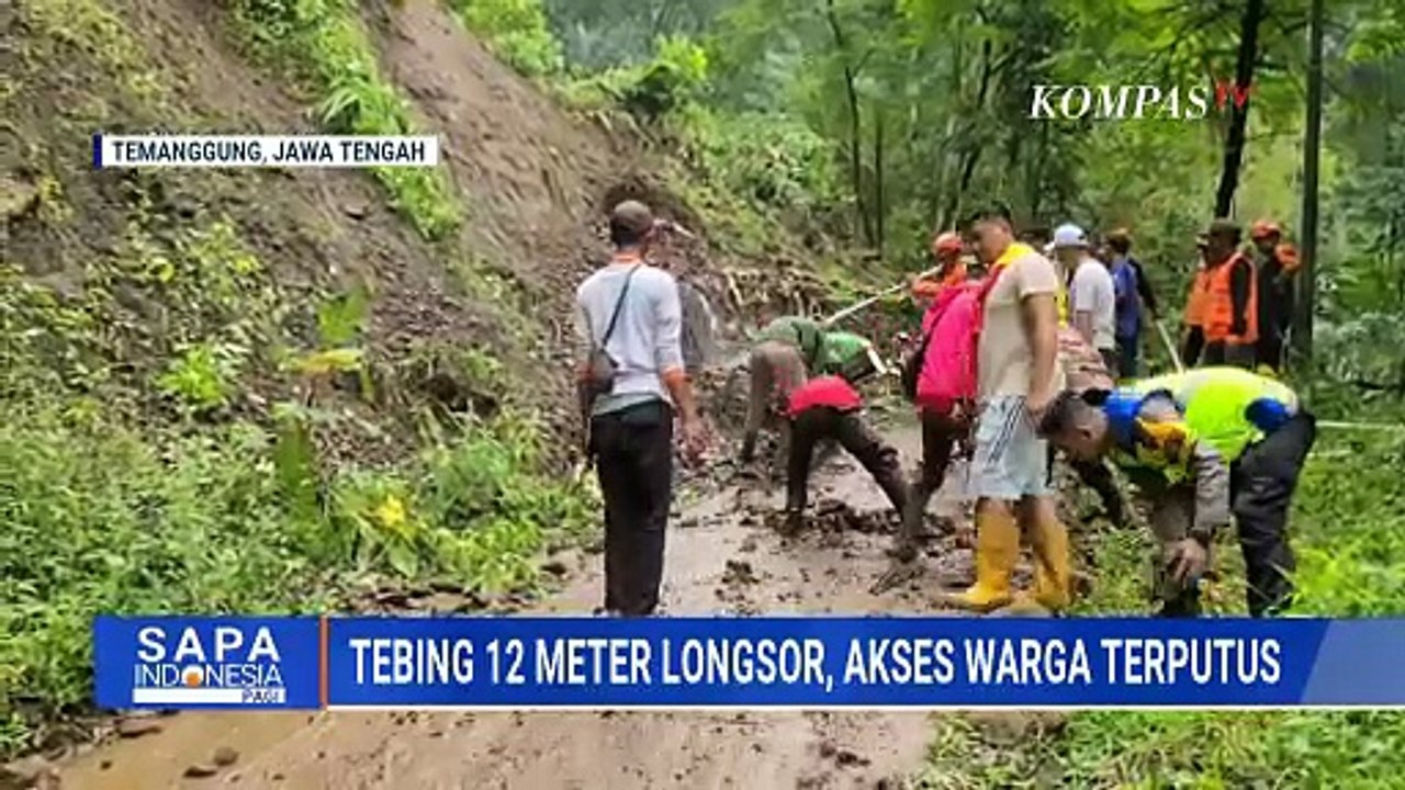 Tebing 12 Meter Longsor di Temanggung, Akses ke Dusun Tlogowungu Terputus