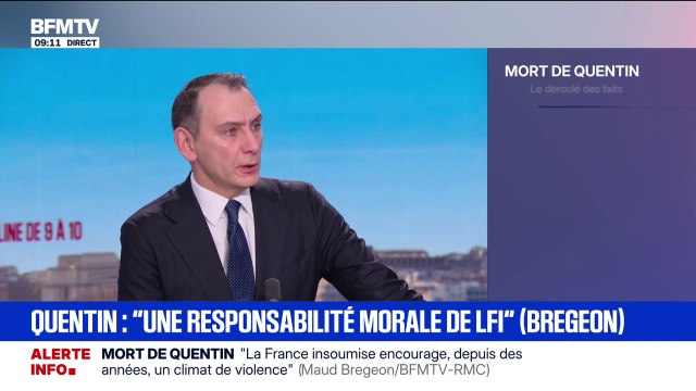 Mort de Quentin: C'est un drame politique parce qu'il y a en France un mouvement politique qui encourage la violence , déclare Laurent Jacobelli, porte-parole du RN