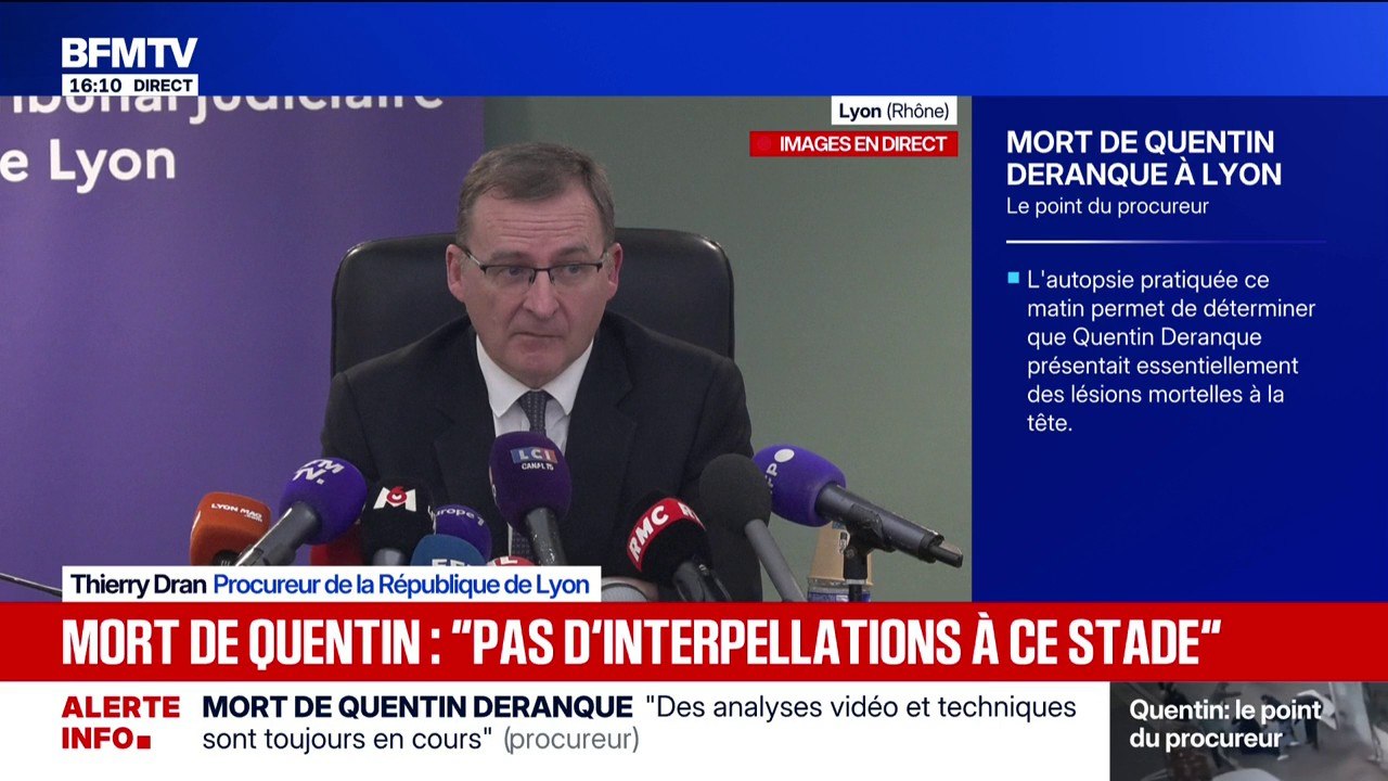 Mort de Quentin: "Au moment où je vous parle, il n'y a pas eu d'interpellation", déclare le procureur de la République de Lyon