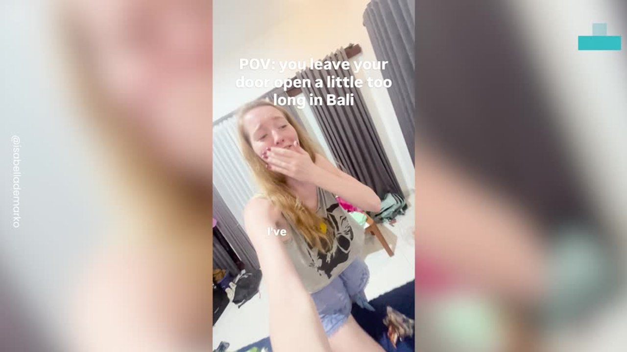 Funny Moment Woman Encounters Massive Gecko and...