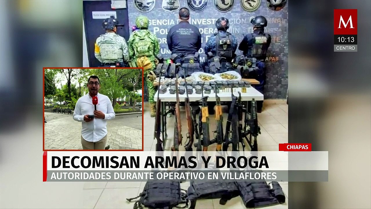 Aseguran arsenal del Cártel de Sinaloa en Villaflores, Chiapas; incautan AK-47 y camionetas