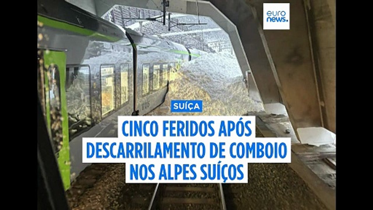 Comboio descarrila nos Alpes suíços durante alerta de avalanche e provoca cinco feridos