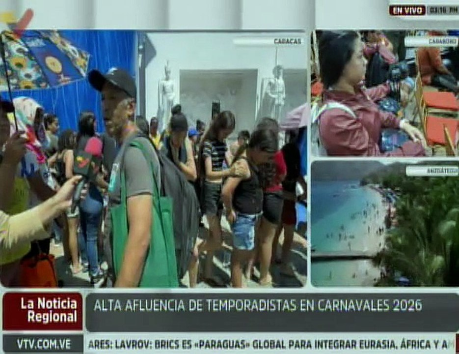 Caraqueños disfrutan de las actividades recreativas que ofrece los Carnavales por la Paz 2026