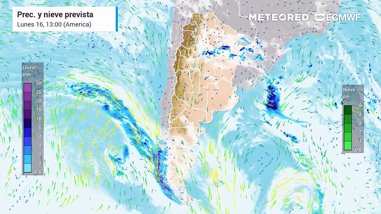Tormentas en el centro de Argentina: hasta 70 mm y ráfagas de 80 km/h para este martes 17