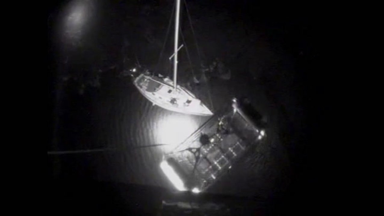 Shipwrecked sailor and his dog airlifted to safety after crashing into rocks